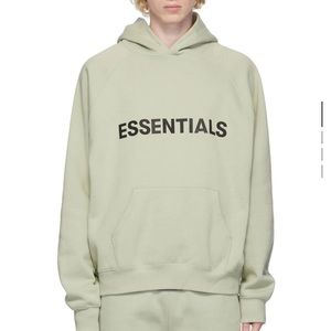 ESSENTIALS Green Pullover Hoodie XS